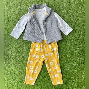 Carter’s Baby Girls 3 Piece Outfit Size 12 Months